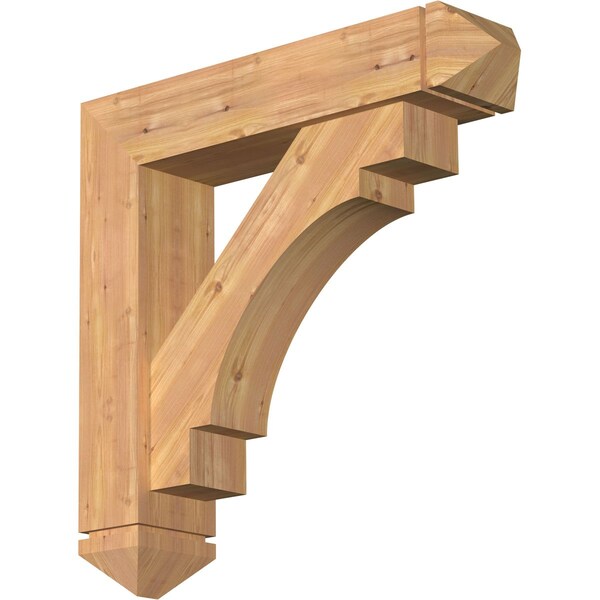 Ekena Millwork Merced Arts and Crafts Smooth Bracket w/ Offset Brace, Western Red Cedar, 7 1/2"W x 34"D x 34"H BKT0806X34X34MRC03SWR - main